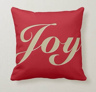 Joy in Vintage Cranberry Pillow by ebgraphics on Zazzle