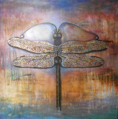 dragonfly-acrylic-mixed-media-on-canvas-by-e-bradshaw