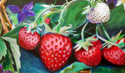 strawberries-acrylic-on-masonite-by-e-bradshaw