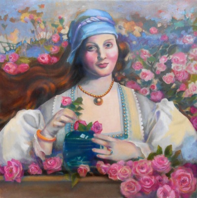 lady-rose-acrylic-mixed-media-by-e-bradshaw