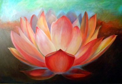 lotus-acrylic-on-canvas-by-e-bradshaw