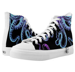 Black Squid Neon High Top Sneaker by NDGRags on Zazzle