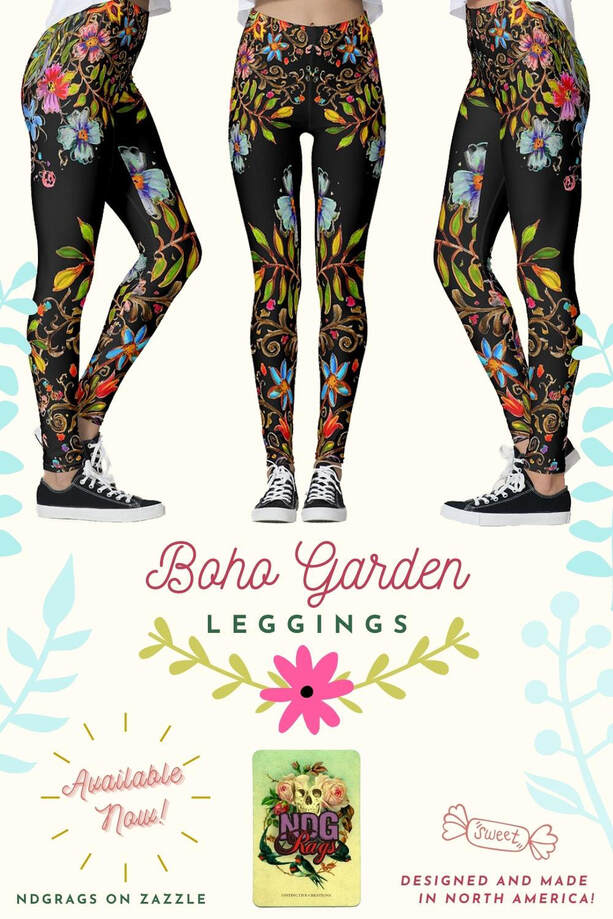 PictureBoho Garden Leggings by NDGRags on Zazzle