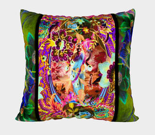 Bohemian Goddess Neon Pillow by atelierbaba Design on Art of Where