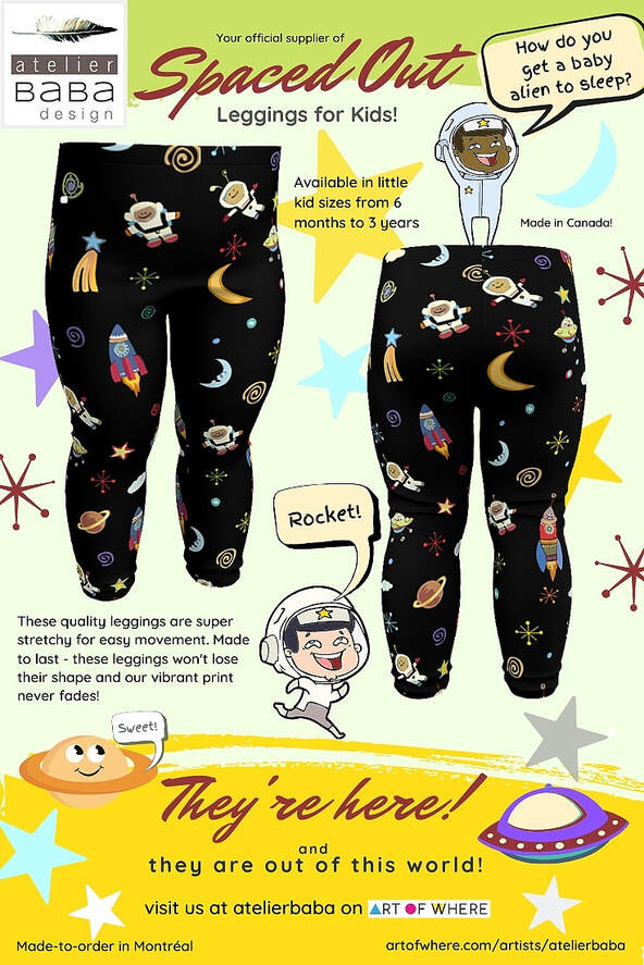 Spaced Out Leggings for Kids by atelierbaba on Art of Where